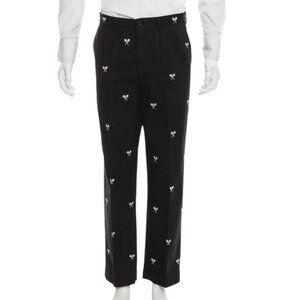 Vintage Polo Ralph Lauren Black Tennis Racket Embroidered Black Pants Size 32x30